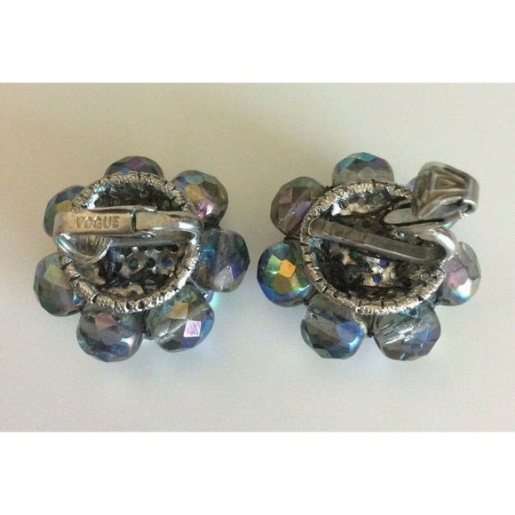 Vogue Silver Faceted Bead Cluster Clip On Earrings - Picture 4 of 6